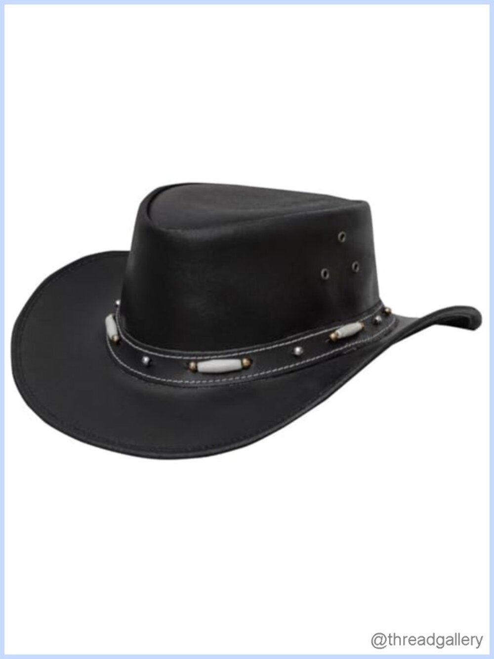 Genuine Top-Grain Leather Cowboy Hat Shapeable Wide Brim Western Outback